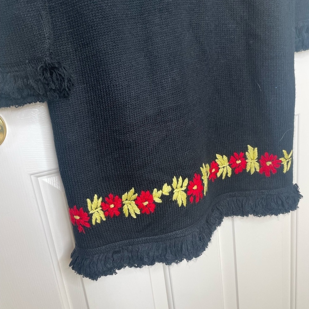 Vintage Newport News Embroidered Floral Button-Up Longline Cardigan | M - Picture 10 of 13